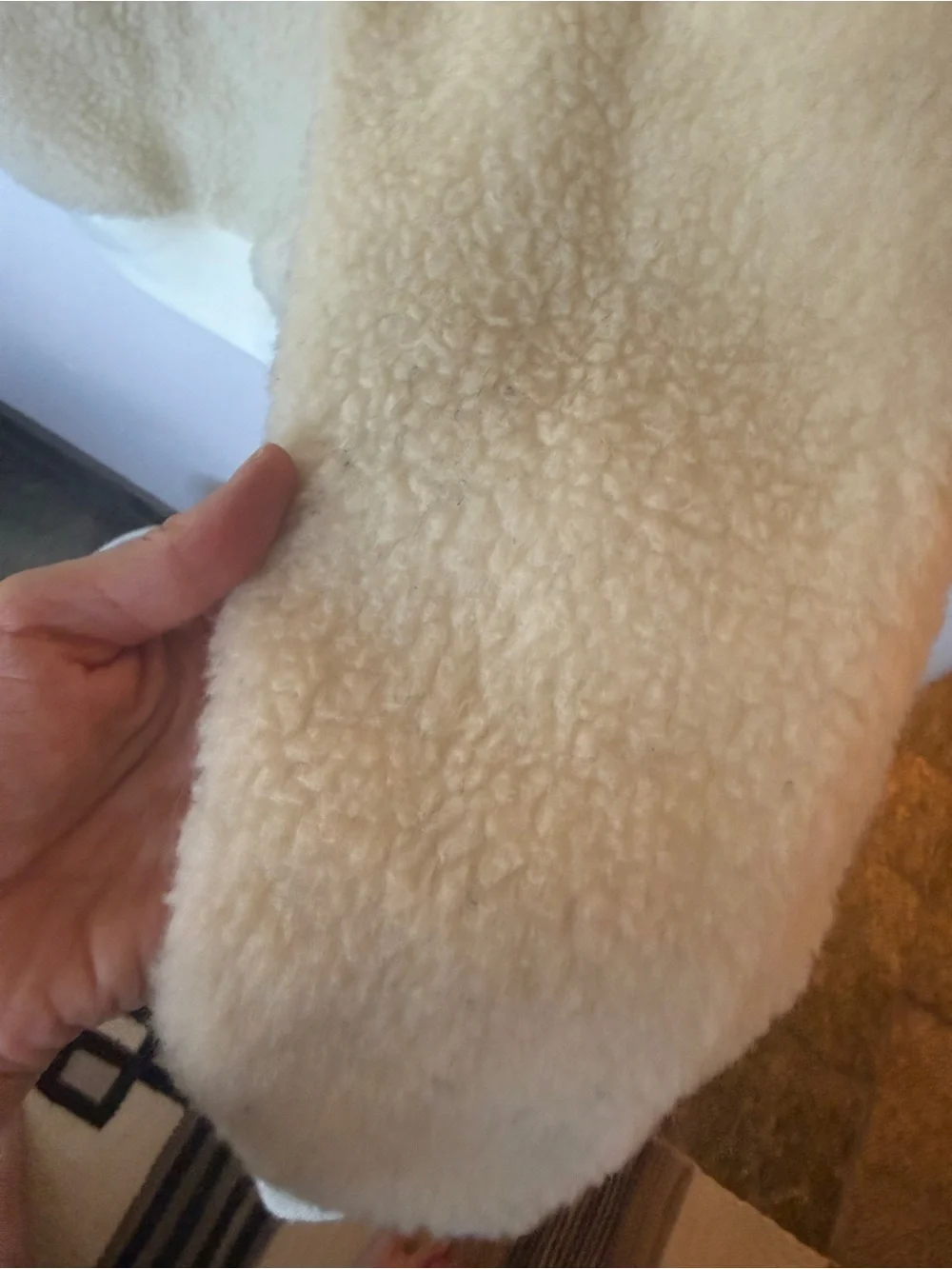 Cream Sherpa Zip-Up Hoodie
